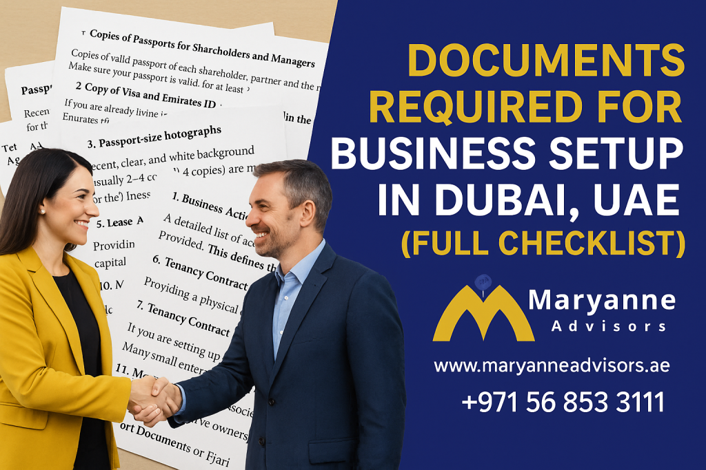 Business Setup in Dubai UAE : Documents Required Full Checklist